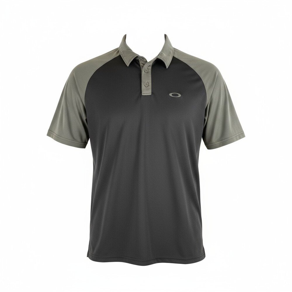 Oakley Men's XL Polo - Golf Shirt - Black/Gray - Logo